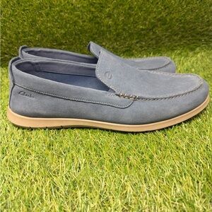 CLARKS Men's Flexway Step Light Blue Suede 26176953 Size 11 W